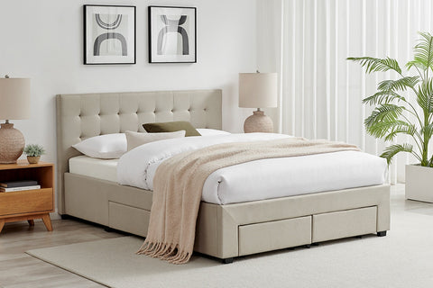 Brosa Le Bern Storage Bed Frame (Beige, King)