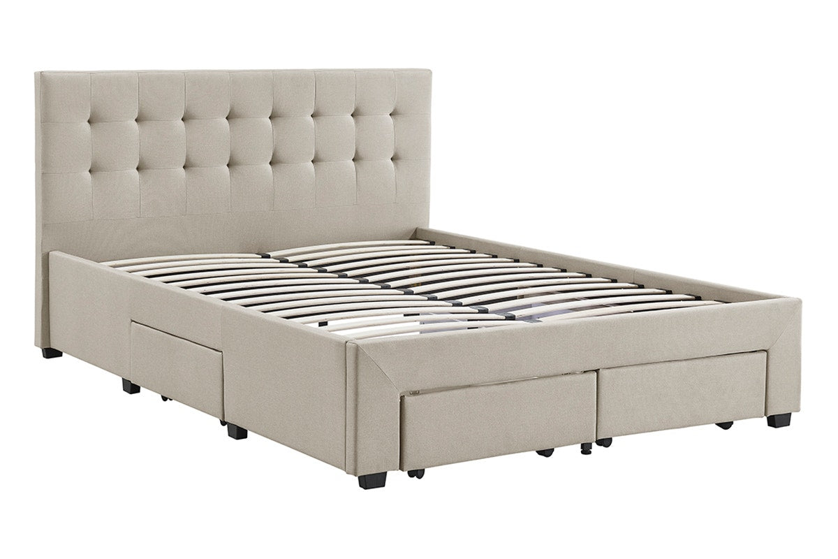 Brosa Le Bern Storage Bed Frame (Beige, King)