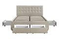 Brosa Le Bern Storage Bed Frame (Beige, King)