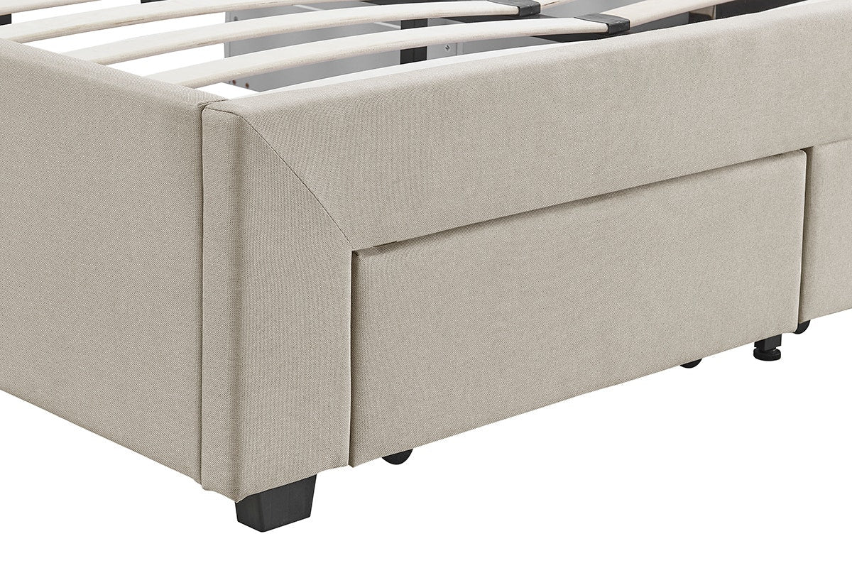 Brosa Le Bern Storage Bed Frame (Beige, King)
