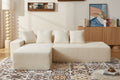 Brosa Linea Teddy Fleece 4 Seater Compressed Corner Sofa (Cream)