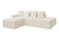 Brosa Linea Teddy Fleece 4 Seater Compressed Corner Sofa (Cream)