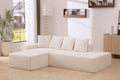 Brosa Linea Teddy Fleece 4 Seater Compressed Corner Sofa (Cream)