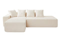 Brosa Linea Teddy Fleece 4 Seater Compressed Corner Sofa (Cream)