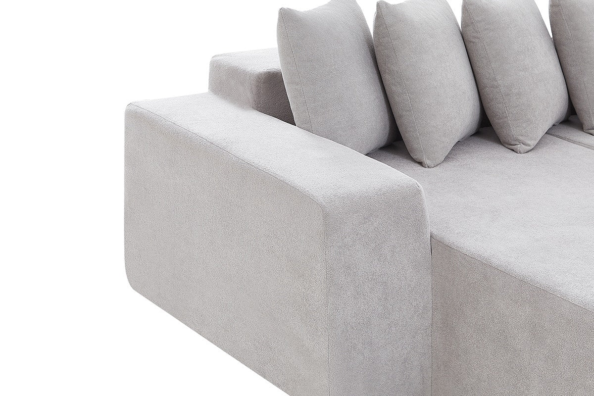 Brosa Linea 4 Seater Compressed Corner Sofa (Grey)