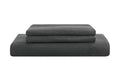 Brosa Washed Linen Cotton Quilt Cover Set (Charcoal, Queen)