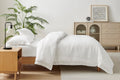 Brosa Washed Linen Cotton Quilt Cover Set (White, Queen)