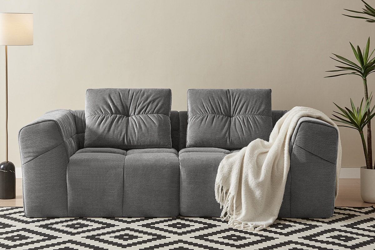 Brosa Luna 3 Seater Compressed Sofa (Charcoal)