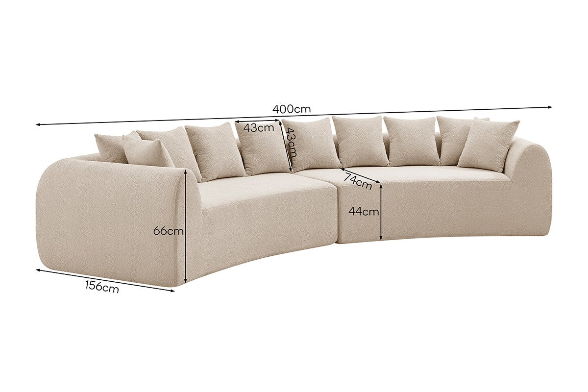 Brosa Regalia 5 Seater Compressed Sofa (Beige)