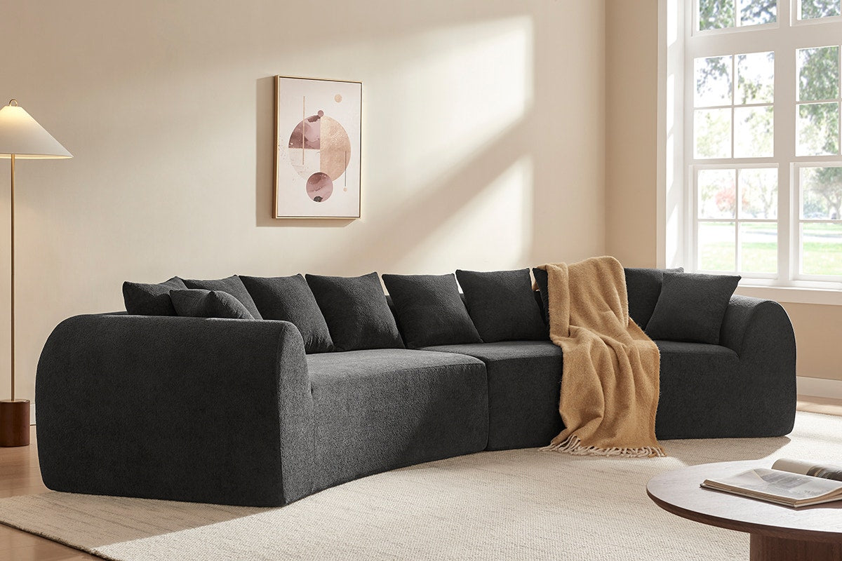 Brosa Regalia 5 Seater Compressed Sofa (Charcoal)