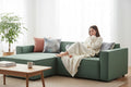 Brosa Russo 3 Seater Sofa with Ottoman (Green)