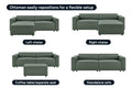 Brosa Russo 3 Seater Sofa with Ottoman (Green)