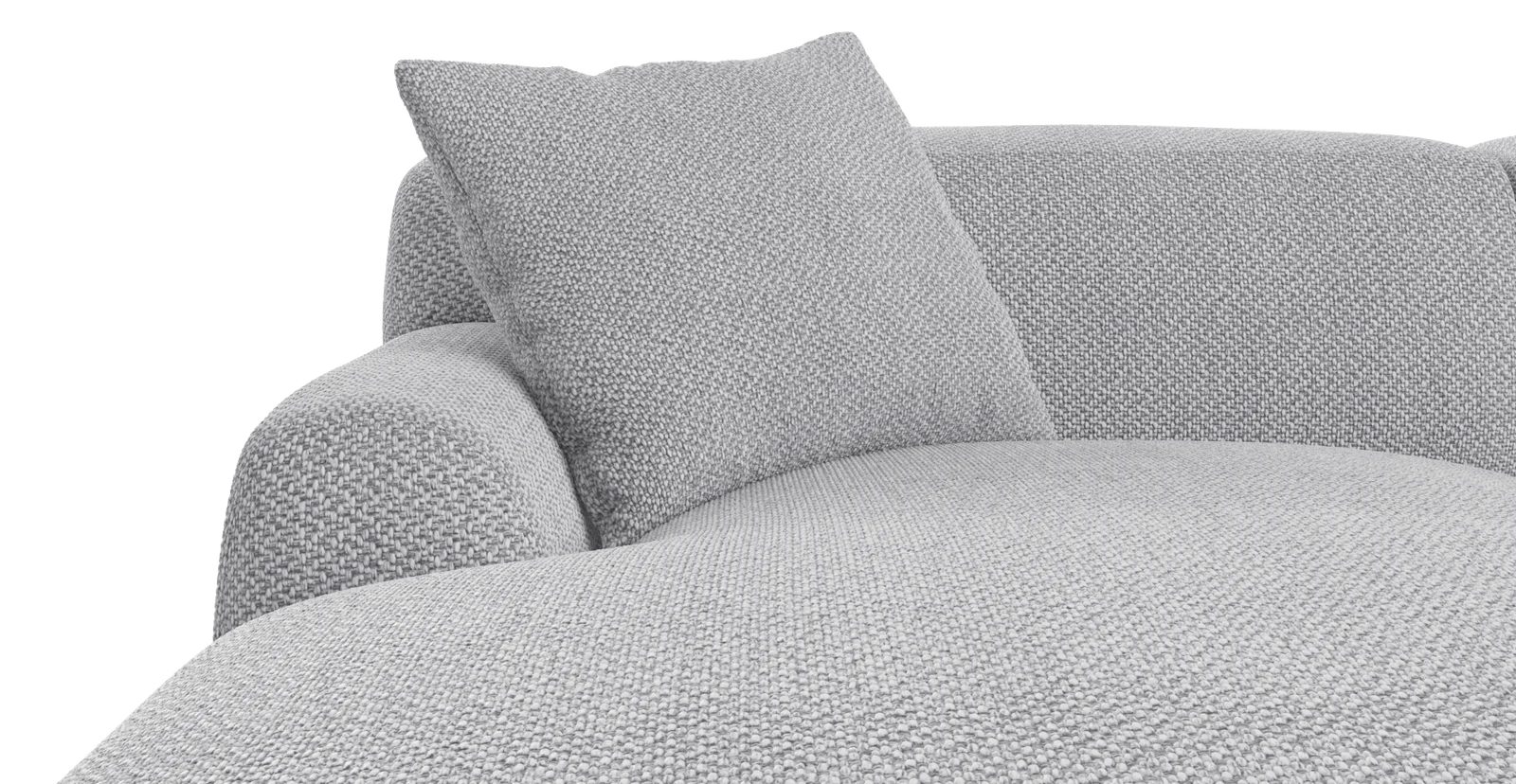 Brosa Seta 4 Seater Sofa with Chaise (Gainsboro Grey; Left Chaise)