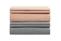 Brosa Stonewashed Cotton Reversible Striped Quilt Cover Set (Charcoal, Double)