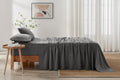 Brosa Stonewashed Cotton Sheet Set (Charcoal, King Single)