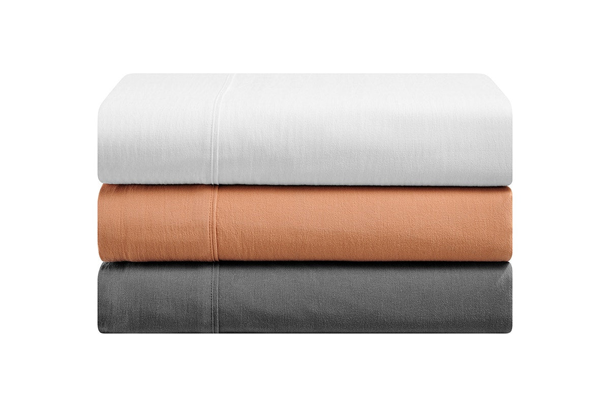 Brosa Stonewashed Cotton Sheet Set (Charcoal, Queen)