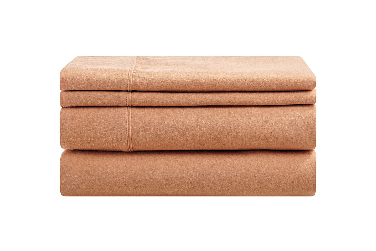 Brosa Stonewashed Cotton Sheet Set (Terracotta, King Single)