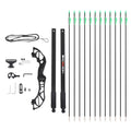 Everfit 55lbs Bow Arrow Set Recurve Takedown Archery Hunting for Beginner Green - SuperSaverAU - view 3