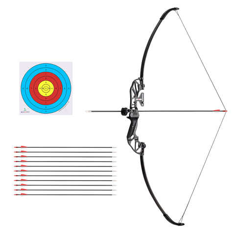 Everfit 55lbs Bow Arrow Set Recurve Takedown Archery Hunting for Beginner Red - SuperSaverAU - view 1