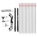Everfit 55lbs Bow Arrow Set Recurve Takedown Archery Hunting for Beginner Red - SuperSaverAU - view 3