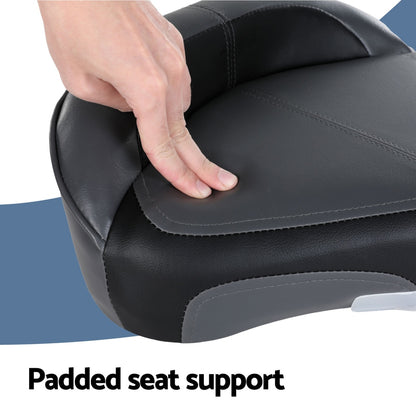 Seamanship Boat Seat Casting Deck Pro 8cm Padding Swivel Black Charcoal