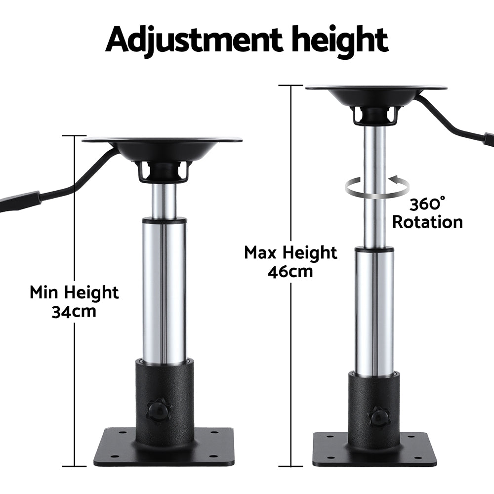 Seamanship Boat Seat Pedestal 34-46cm Adjustable Gas Lift 360 Degrees Swivel