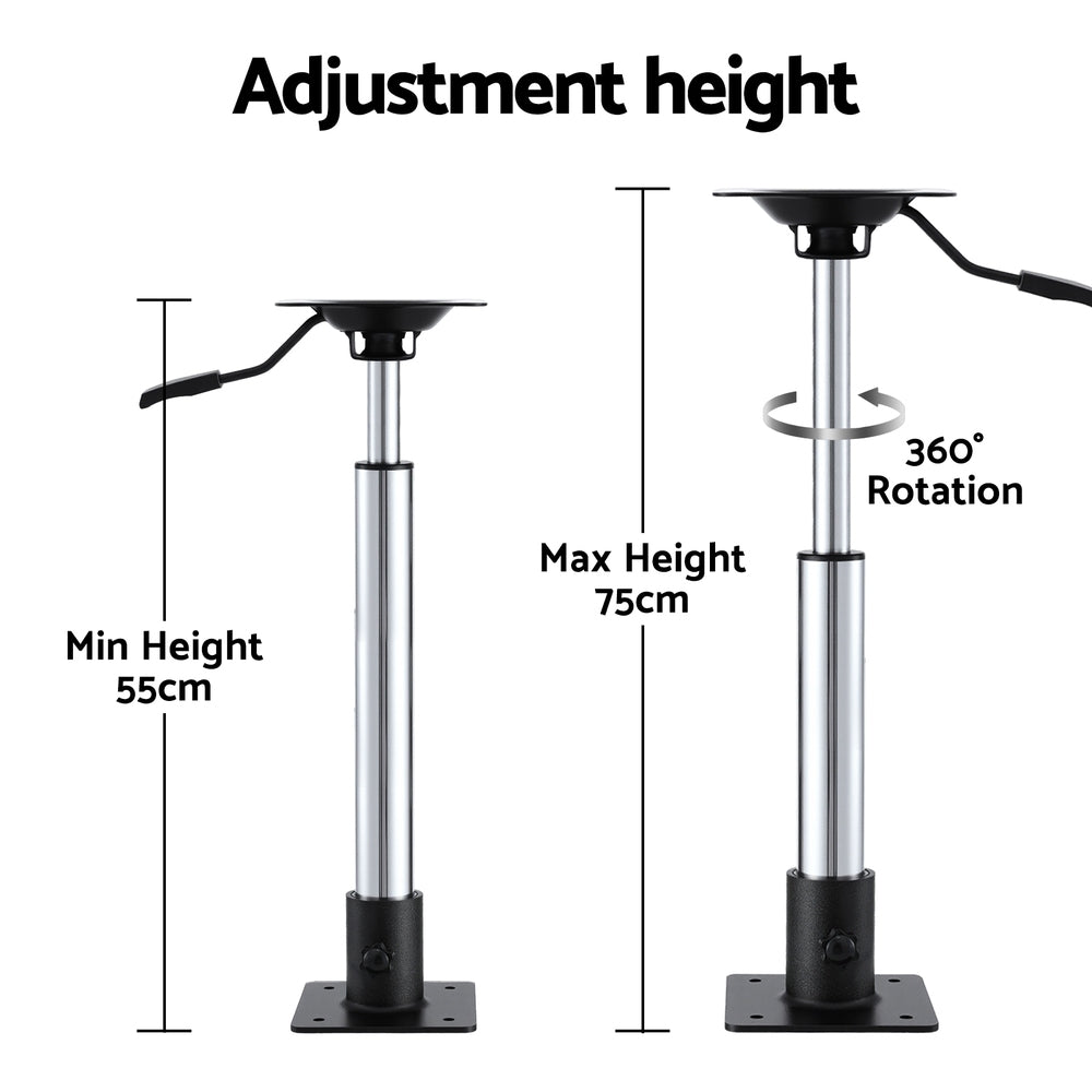 Seamanship Boat Seat Pedestal 55-75cm Adjustable Gas Lift 360 Degrees Swivel - SuperSaverAU - view 5