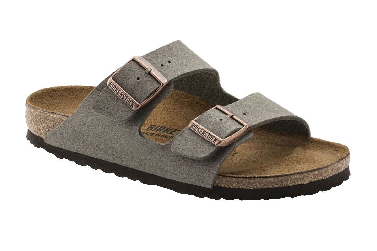 Birkenstock Arizona Birkibuc Regular Fit Sandal (Stone; Size 39 EU)