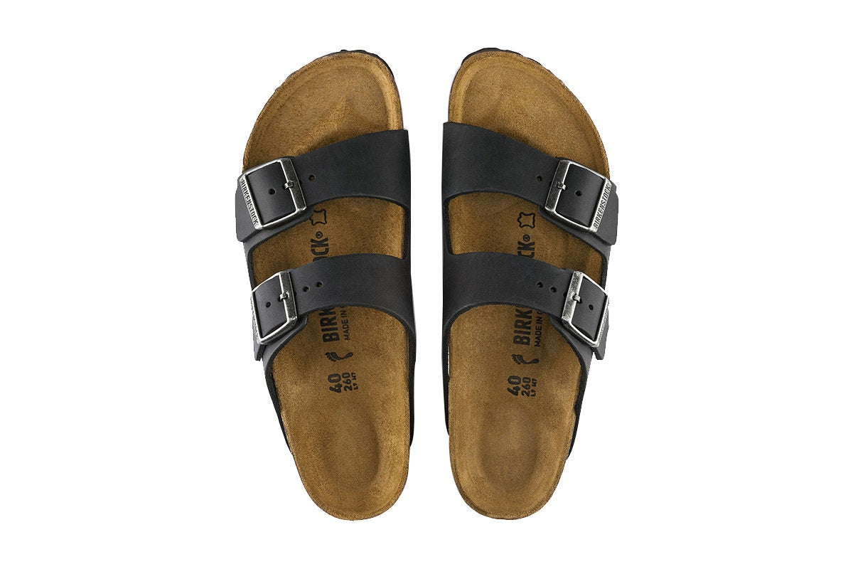 Birkenstock Arizona Oiled Leather Regular Fit Sandal (Black, Size 37 EU)