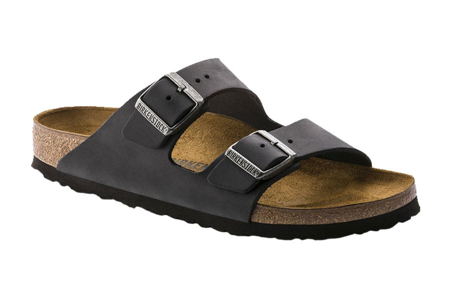 Birkenstock Arizona Oiled Leather Regular Fit Sandal (Black, Size 41 EU)