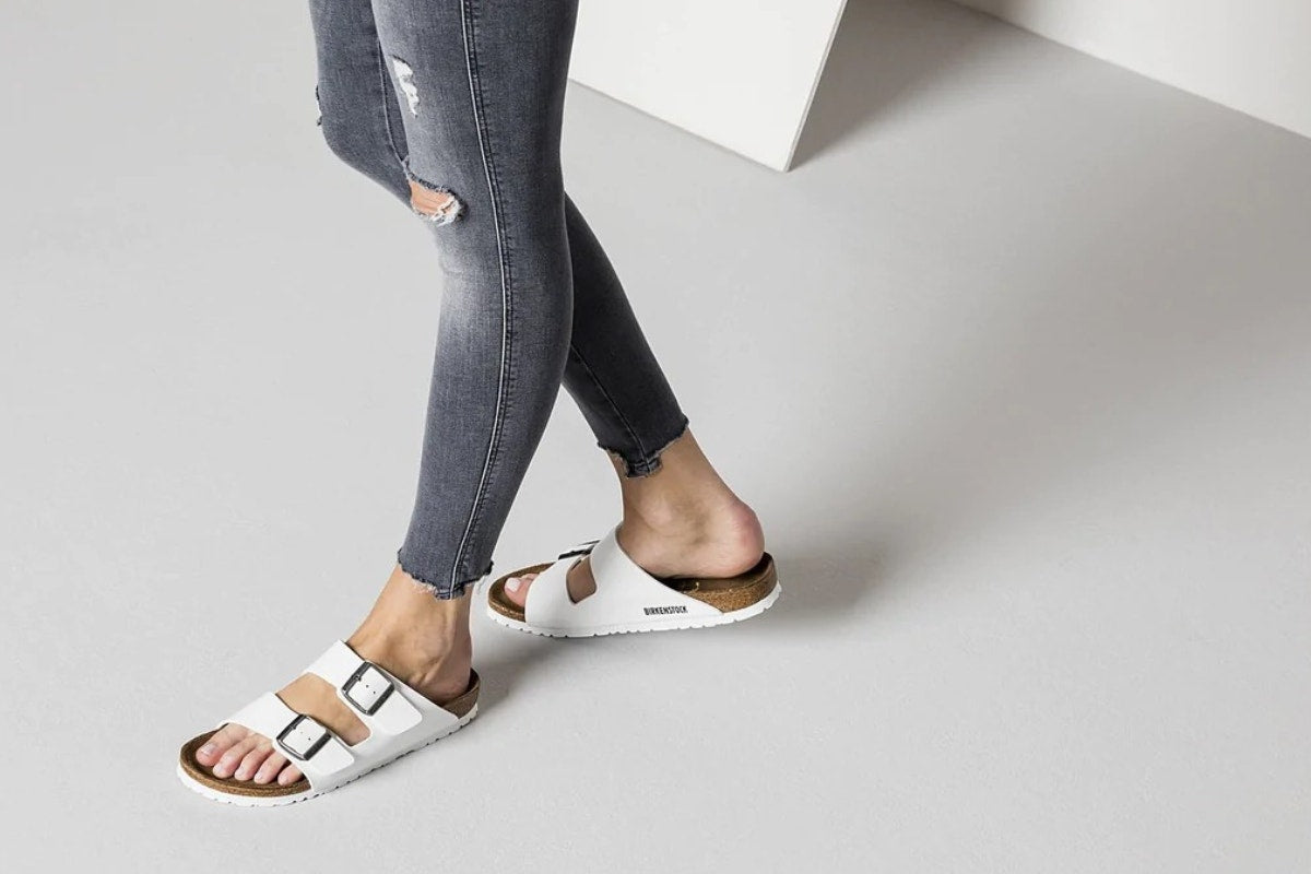 Birkenstock Arizona Birko-Flor Regular Fit Sandal (White, Size 37 EU)