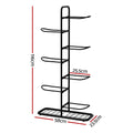 Everfit 7-Tier Ball Storage Rack Sports Equipment Organiser - Black
