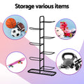 Everfit 7-Tier Ball Storage Rack Sports Equipment Organiser - Black