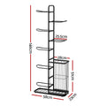 Everfit 7 Tier Ball Storage Rack Sports Equipment Organiser Black with Basket