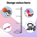 Everfit 4 Tier Ball Storage Rack Sports Equipment Organiser Black