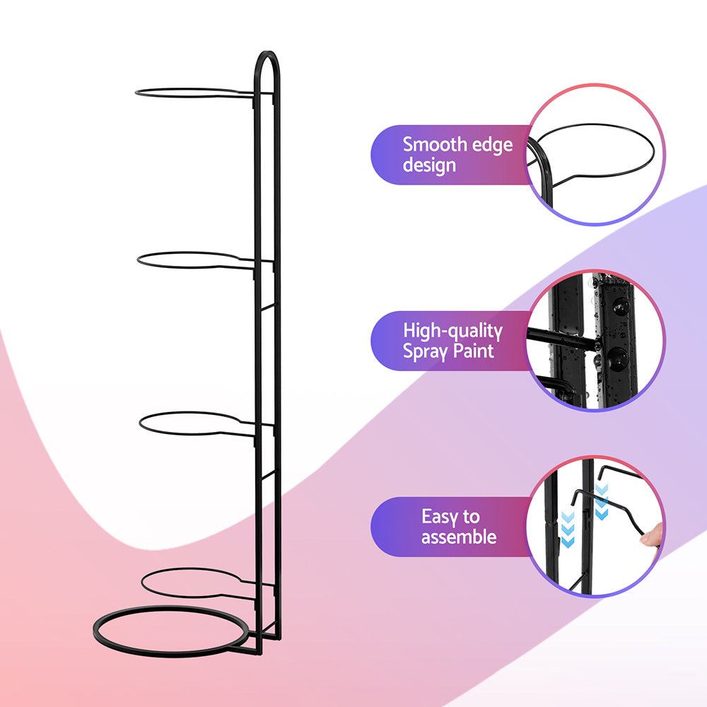 Everfit 4 Tier Ball Storage Rack Sports Equipment Organiser Black