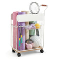 Everfit White Mobile Yoga Mat Storage Rack with Wheels