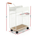 Everfit White Mobile Yoga Mat Storage Rack with Wheels