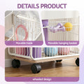 Everfit White Mobile Yoga Mat Storage Rack with Wheels
