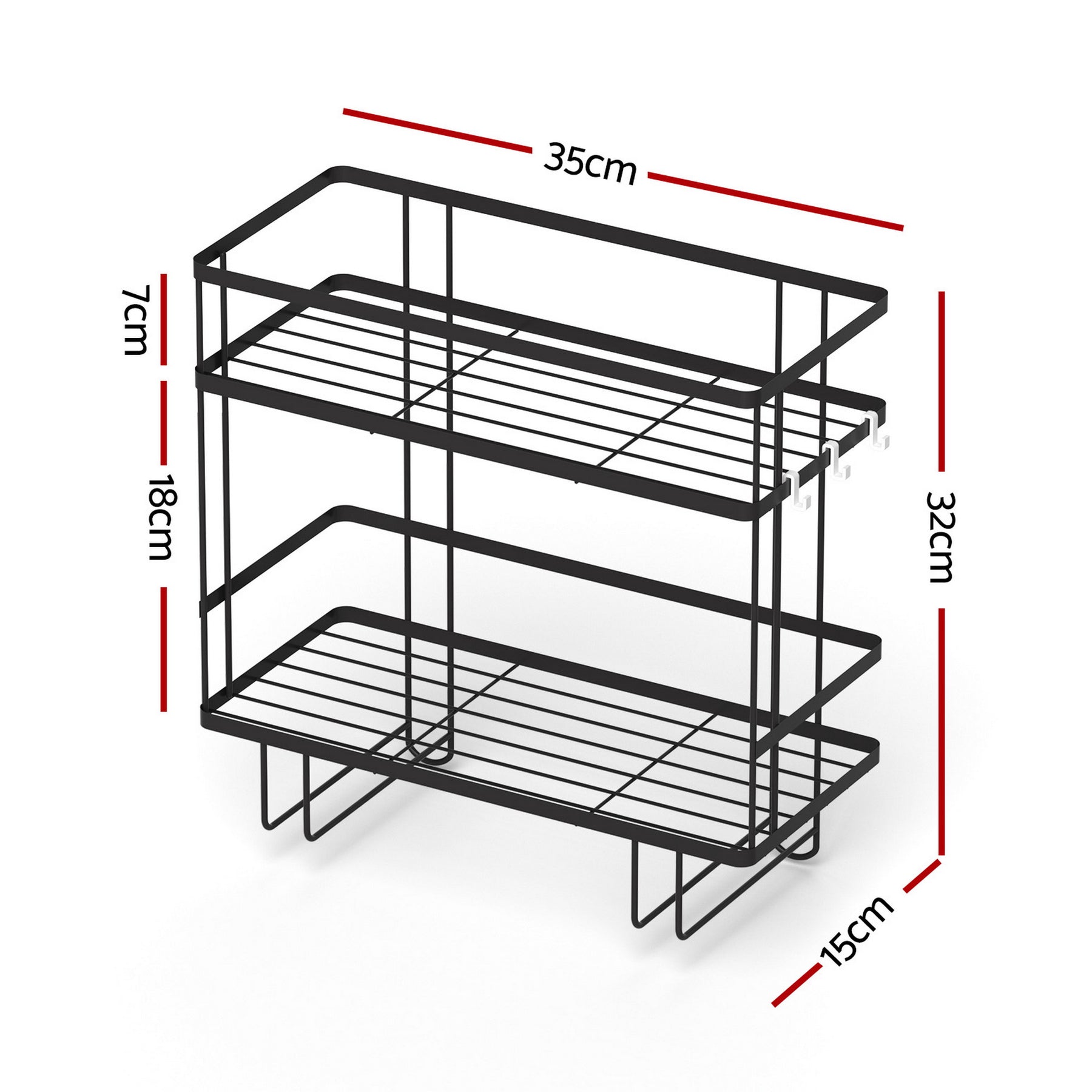 Artiss 2 Tier Over Toilet Bathroom Storage Rack Shelf Organiser