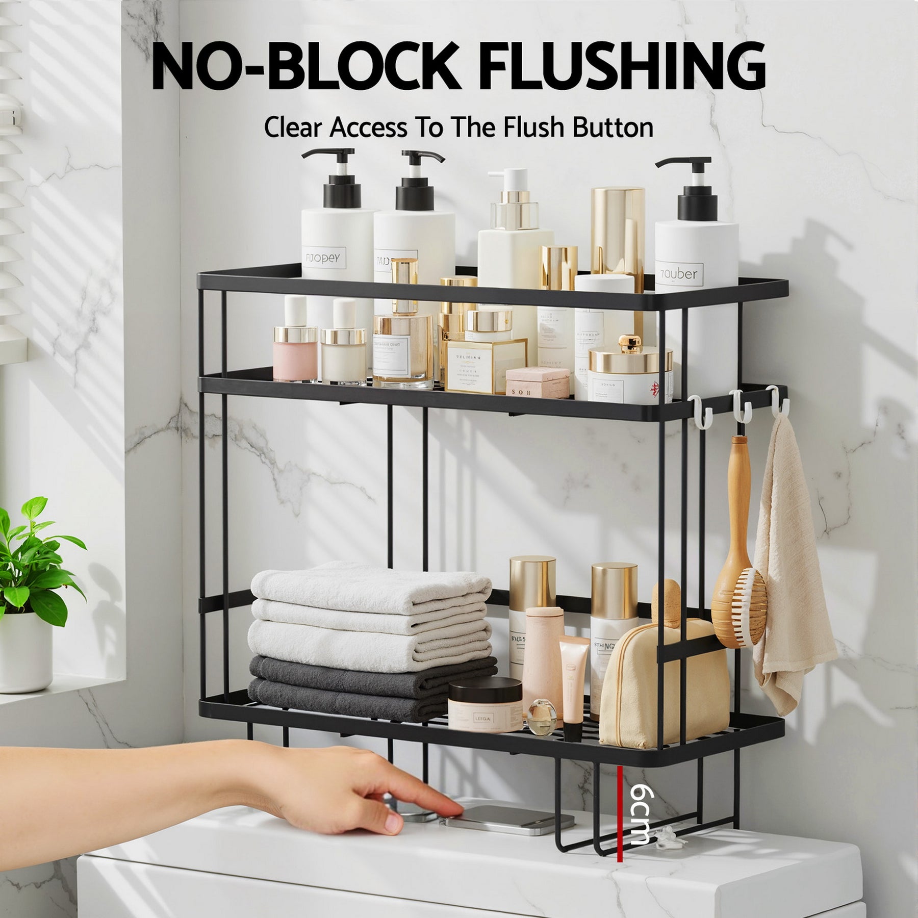 Artiss 2 Tier Over Toilet Bathroom Storage Rack Shelf Organiser