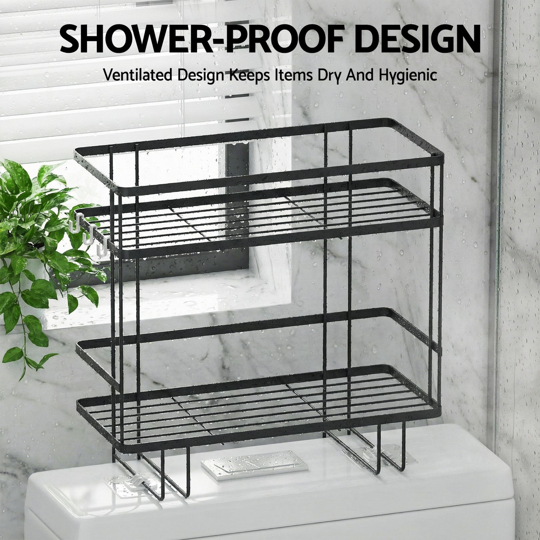 Artiss 2 Tier Over Toilet Bathroom Storage Rack Shelf Organiser