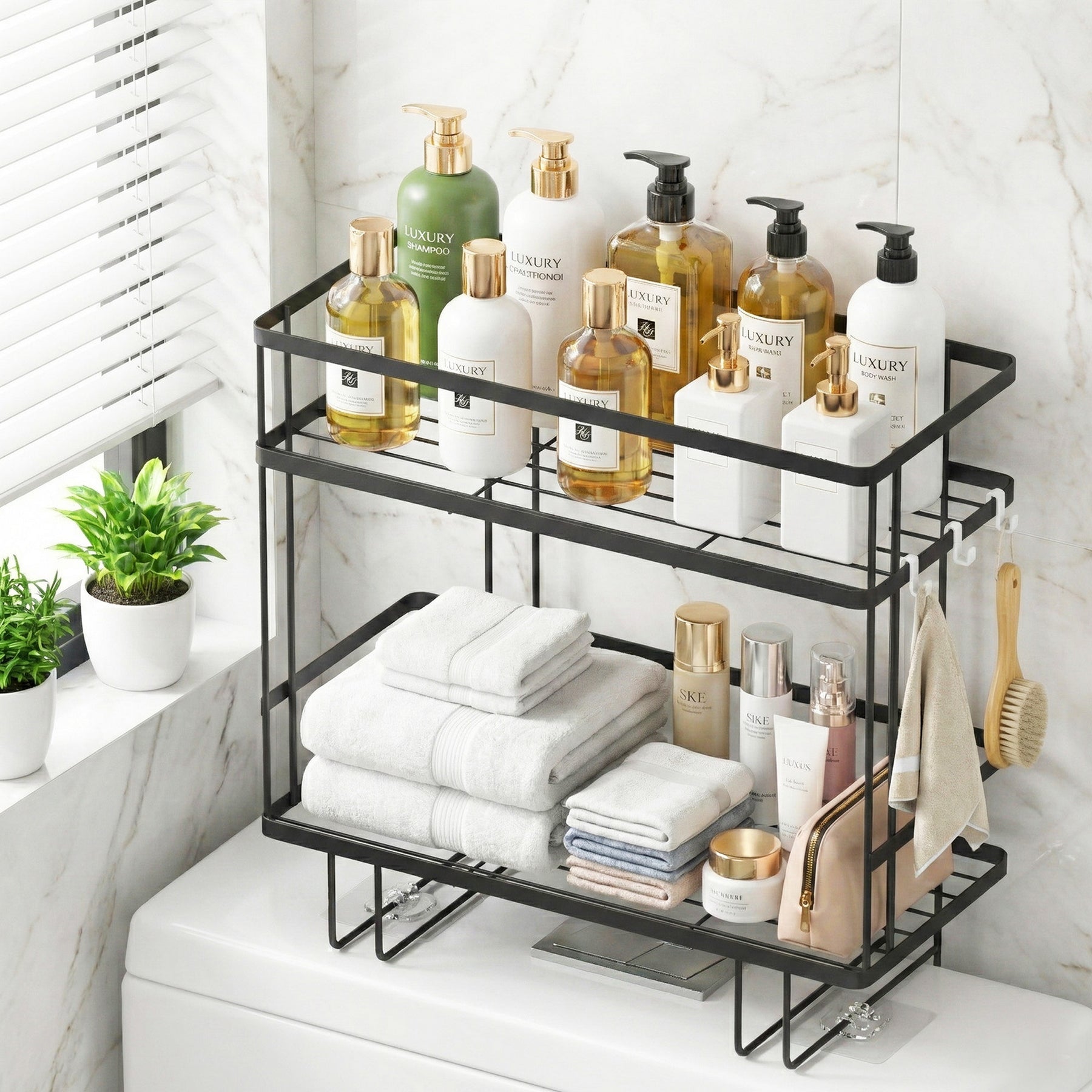 Artiss 2 Tier Over Toilet Bathroom Storage Rack Shelf Organiser