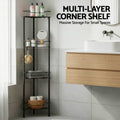 Artiss 4 Tier Black Floor Standing Corner Shower Caddy Bathroom Organiser