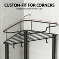 Artiss 4 Tier Black Floor Standing Corner Shower Caddy Bathroom Organiser
