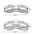 Cefito 2 Packs L-Shaped Carbon Steel Bathroom Shelf Corner Storage Rack 36cm x 26cm x 6cm - SuperSaverAU - view 1
