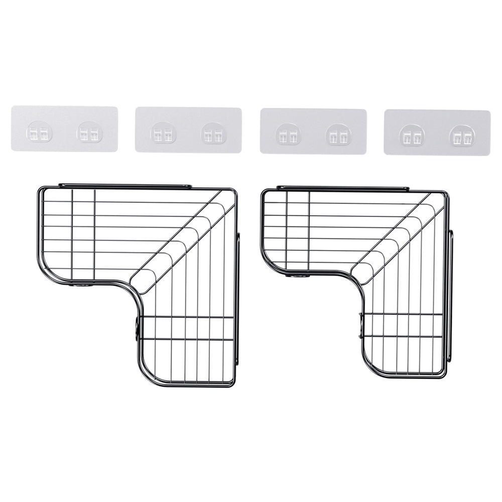 Cefito 2 Packs L-Shaped Carbon Steel Bathroom Shelf Corner Storage Rack 36cm x 26cm x 6cm - SuperSaverAU - view 2