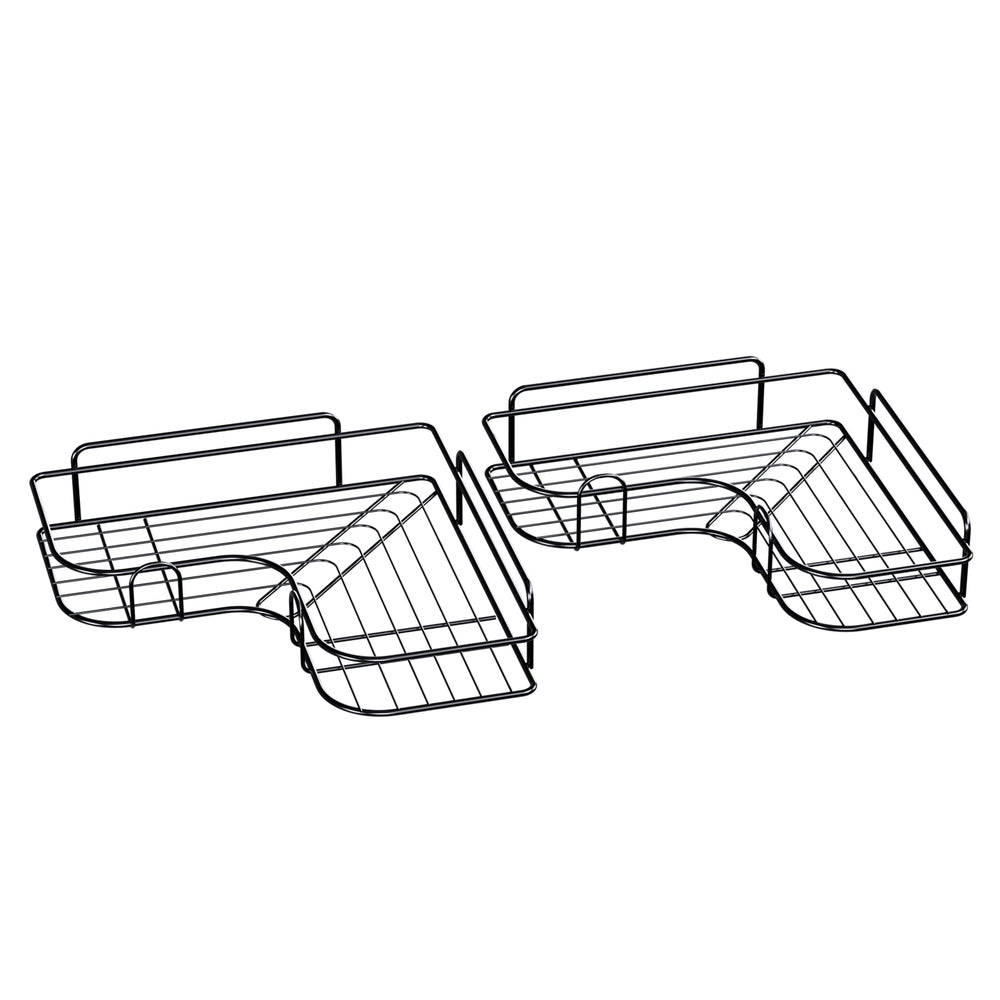Cefito 2 Packs L-Shaped Carbon Steel Bathroom Shelf Corner Storage Rack 36cm x 26cm x 6cm - SuperSaverAU - view 3