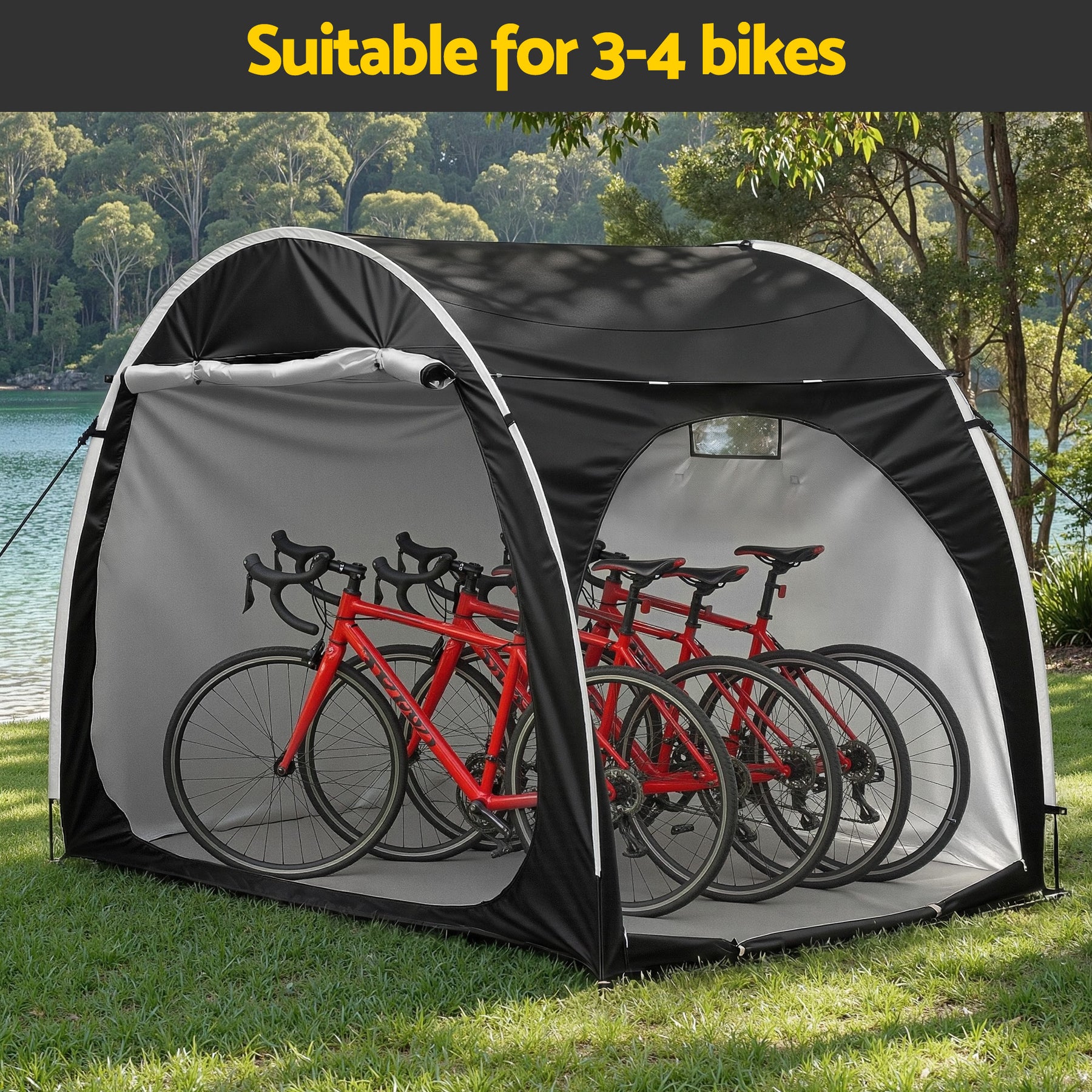 Giantz Bike Storage Tent – Black UV Protection 200 x 150 x 165cm
