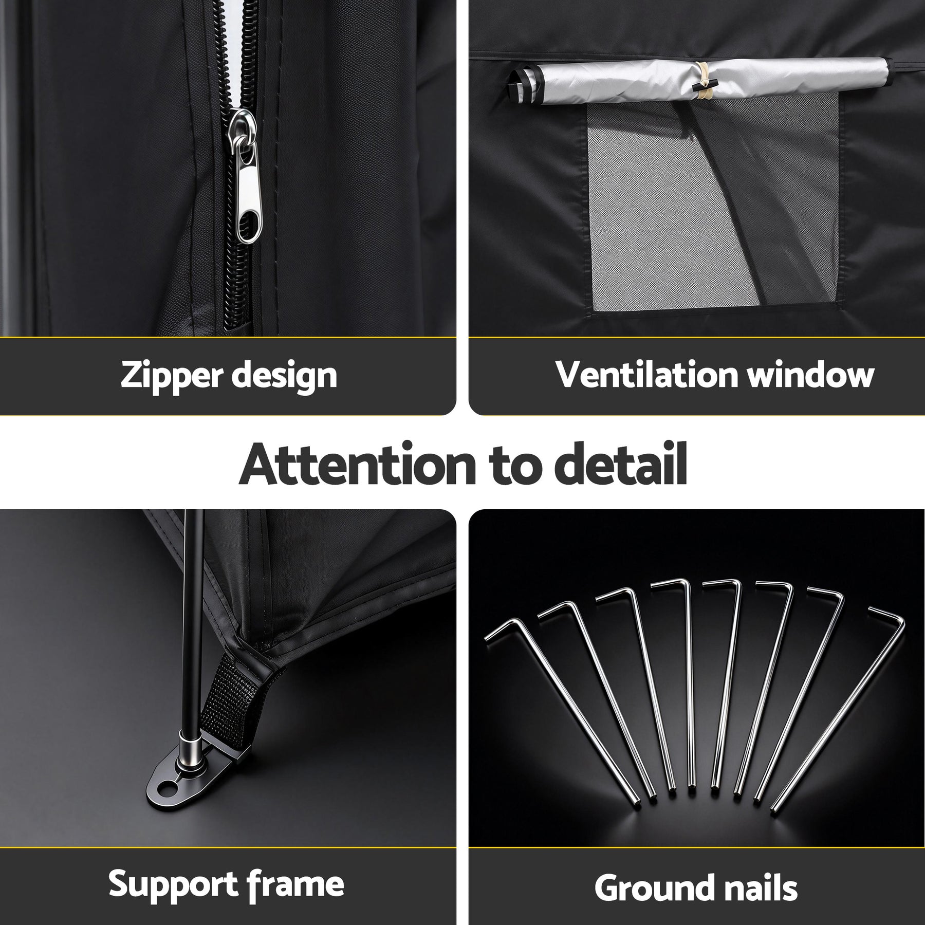 Giantz Bike Storage Tent – Black UV Protection 200 x 150 x 165cm